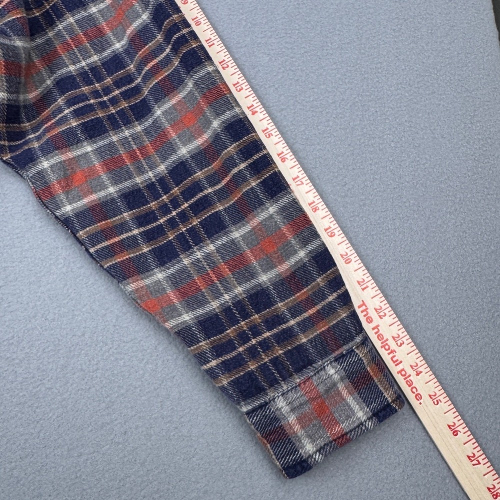 Vintage J Crew Lone Oarsman Flannel Shirt Mens L Blue Gray Plaid Normcore 90s - Picture 7 of 8